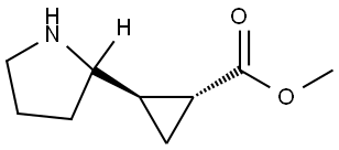 (1R,2R)-2-(1-(tert-Butoxycarbonyl)pyrrolidin-2-yl)cyclopropane-1-carboxylic acid Struktur
