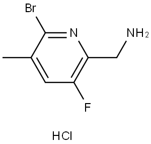 (6-Bromo-3-fluoro-5-methylpyridin-2-yl)methanamine hydrochloride Struktur