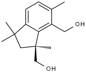 1H-Indene-1,7-dimethanol, 2,3-dihydro-1,3,3,6-tetramethyl-, (1S)- Struktur