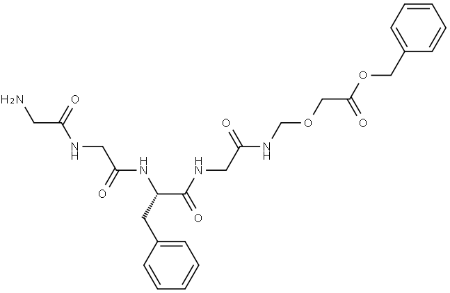 Gly-Gly-L-Phe-N-[(benzylcarboxymethoxy)methyl]Glycinamide Struktur