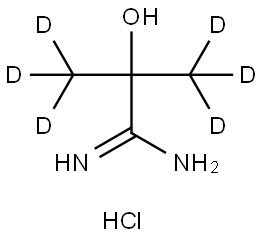 3,3,3-trideuterio-2-hydroxy-2-(trideuteriomethyl)propanamidine hydrochloride Struktur