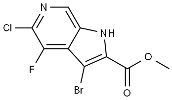1H-Pyrrolo[2,3-c]pyridine-2-carboxylic acid, 3-bromo-5-chloro-4-fluoro-, methyl ester Struktur