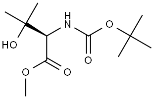 (R)-2-((tert-Butoxycarbonyl)amino)-3-hydroxy-3-methylbutanoate Struktur