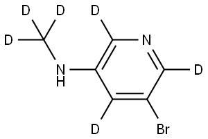 5-bromo-N-(methyl-d3)pyridin-2,4,6-d3-3-amine Struktur