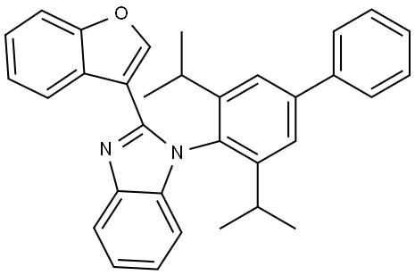 2-(Benzofuran-3-yl)-1-(3,5-diisopropyl-[1,1'-biphenyl]-4-yl)-1H-benzo[d]imidazole Struktur