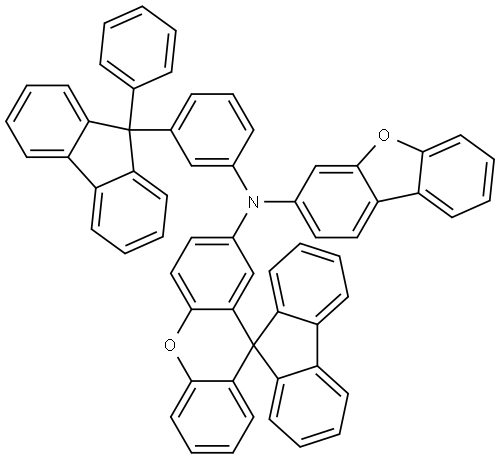 N-(dibenzo[b,d]furan-3-yl)-N-(3-(9-phenyl-9H-fluoren-9-yl)phenyl)spiro[fluorene-9,9'-xanthen]-2'-amine Struktur