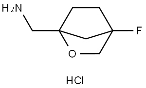 (4-Fluoro-2-oxabicyclo[2.2.1]heptan-1-yl)methanamine hydrochloride Struktur