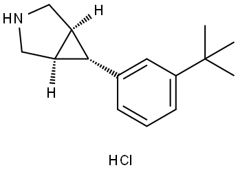 3-Azabicyclo[3.1.0]hexane, 6-[3-(1,1-dimethylethyl)phenyl]-, hydrochloride (1:1), (1α,5α,6α)- Struktur