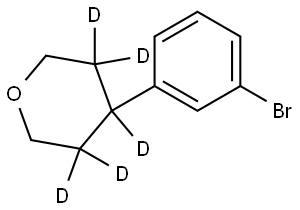 4-(3-bromophenyl)tetrahydro-2H-pyran-3,3,4,5,5-d5 Struktur