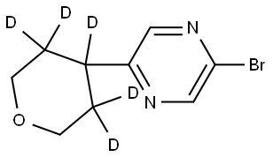 2-bromo-5-(tetrahydro-2H-pyran-4-yl-3,3,4,5,5-d5)pyrazine Struktur