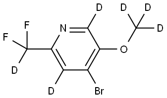 4-bromo-2-(difluoromethyl-d)-5-(methoxy-d3)pyridine-3,6-d2 Struktur