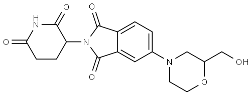 2-(2,6-dioxopiperidin-3-yl)-5-(2-(hydroxymethyl)morpholino)isoindoline-1,3-dione Struktur