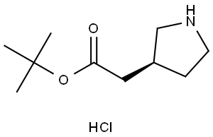 tert-Butyl (S)-2-(pyrrolidin-3-yl)acetate hydrochloride Struktur