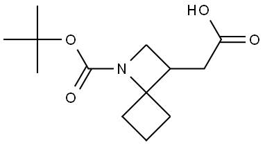 2-(1-(tert-Butoxycarbonyl)-1-azaspiro[3.3]heptan-3-yl)acetic acid Struktur