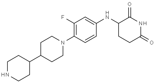 3-((4-([4,4'-bipiperidin]-1-yl)-3-fluorophenyl)amino)piperidine-2,6-dione Struktur