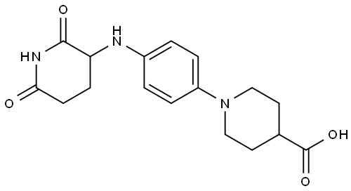 1-(4-((2,6-dioxopiperidin-3-yl)amino)phenyl)piperidine-4-carboxylic acid Struktur