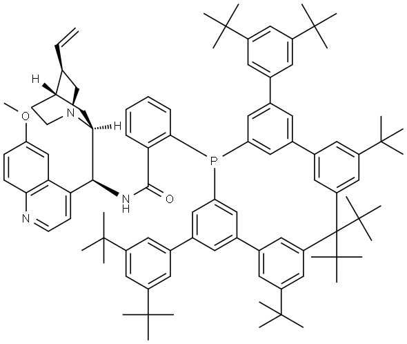 2-(Bis(3,3'',5,5''-tetra-tert-butyl-[1,1':3',1''-terphenyl]-5'-yl)phosphanyl)-N-((S)-(6-methoxyquinolin-4-yl)((1S,2S,4S,5R)-5-vinylquinuclidin-2-yl)methyl)benzamide