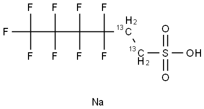 Sodium 1H,1H,2H,2H-perfluoro(1,2-13C2)hexanesulfonate (4:2) in methanol Struktur