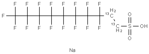 Sodium 1H,1H,2H,2H-perfluoro(1,2-13C2)decanesulfonate (8:2) in methanol Struktur