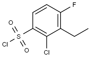 2-Chloro-3-ethyl-4-fluorobenzenesulfonyl chloride Struktur