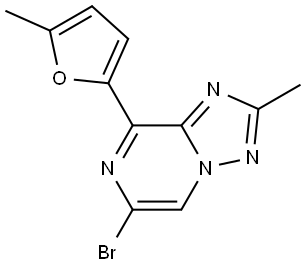 6-Bromo-2-methyl-8-(5-methyl-2-furanyl)[1,2,4]triazolo[1,5-a]pyrazine Struktur