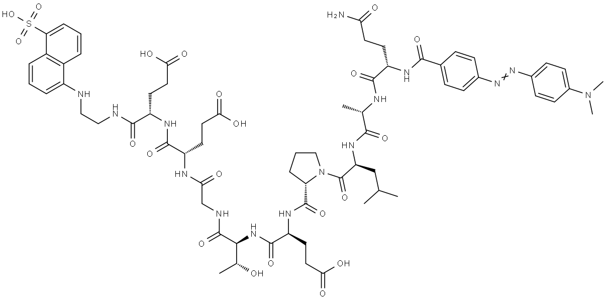 Dabcyl-QALPETGEE-Edans Struktur
