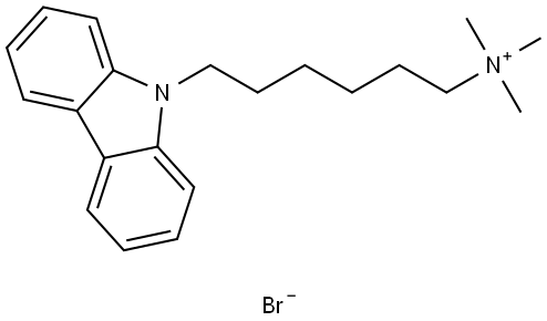 6-(9H-carbazol-9-yl)-N,N,N-trimethylhexan-1-aminium bromide Struktur