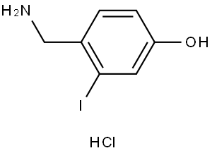 4-(Aminomethyl)-3-iodophenol hydrochloride Struktur
