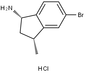 (1S,3R)-5-Bromo-3-methyl-2,3-dihydro-1H-inden-1-amine hydrochloride Struktur