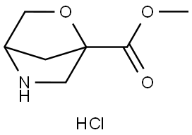 methyl 2-oxa-5-azabicyclo[2.2.1]heptane-1-carboxylate hydrochloride Struktur