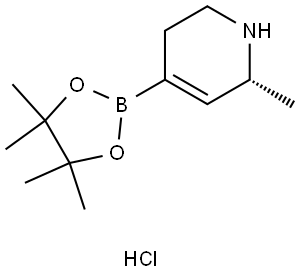 (R)-6-Methyl-4-(4,4,5,5-tetramethyl-1,3,2-dioxaborolan-2-yl)-1,2,3,6-tetrahydropyridine hydrochloride Struktur