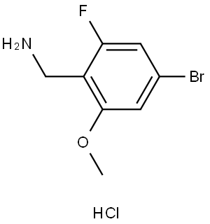 (4-Bromo-2-fluoro-6-methoxyphenyl)methanamine hydrochloride Struktur