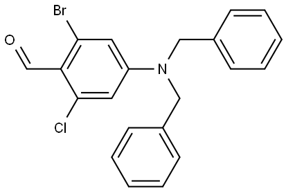 4-[Bis(phenylmethyl)amino]-2-bromo-6-chlorobenzaldehyde Struktur