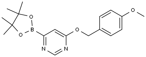 Pyrimidine, 4-[(4-methoxyphenyl)methoxy]-6-(4,4,5,5-tetramethyl-1,3,2-dioxaborolan-2-yl)- Struktur