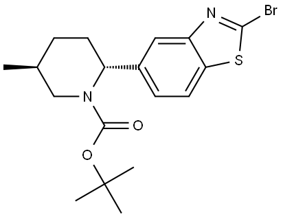 tert-butyl (2R,5S)-2-(2-bromo-1,3-benzothiazol-5-yl)-5-methyl-piperidine-1-carboxylate Struktur