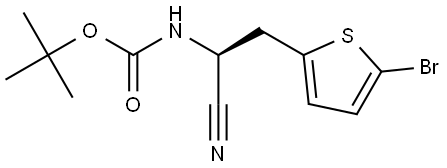 (S)-tert-Butyl (2-(5-bromothiophen-2-yl)-1-cyanoethyl)carbamate Struktur