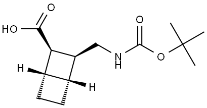 (1S,2R,3S,4R)-3-(((tert-Butoxycarbonyl)amino)methyl)bicyclo[2.2.0]hexane-2-carboxylic acid Struktur