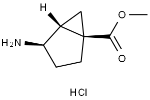 (1R,4R,5R)-Methyl 4-aminobicyclo[3.1.0]hexane-1-carboxylate (hydrochloride) Struktur