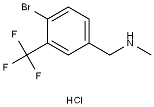 Benzenemethanamine, 4-bromo-N-methyl-3-(trifluoromethyl)-, hydrochloride (1:1) Struktur