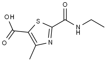 2-(Ethylcarbamoyl)-4-methylthiazole-5-carboxylic acid Struktur