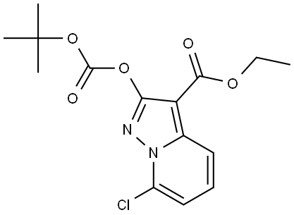 Pyrazolo[1,5-a]pyridine-3-carboxylic acid, 7-chloro-2-[[(1,1-dimethylethoxy)carbonyl]oxy]-, ethyl ester Struktur