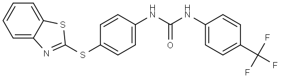Urea, N-?[4-?(2-?benzothiazolylthio)?phenyl]?-?N'-?[4-?(trifluoromethyl)?phenyl]?- Struktur