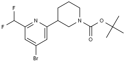 tert-butyl 3-(4-bromo-6-(difluoromethyl)pyridin-2-yl)piperidine-1-carboxylate Structure