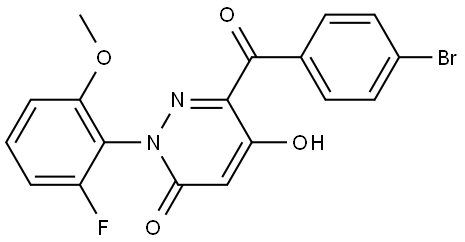 3(2H)-Pyridazinone, 6-(4-bromobenzoyl)-2-(2-fluoro-6-methoxyphenyl)-5-hydroxy- Struktur