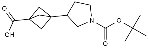 3-(1-Boc-3-pyrrolidinyl)bicyclo[1.1.1]pentane-1-carboxylic Acid Struktur