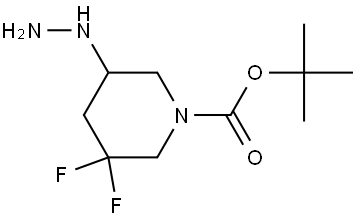 tert-butyl 3,3-difluoro-5-hydrazineylpiperidine-1-carboxylate Struktur