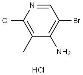 4-Pyridinamine, 5-bromo-2-chloro-3-methyl-, hydrochloride (1:1) Structure