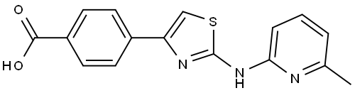 4-(2-((6-methylpyridin-2-yl)amino)thiazol-4-yl)benzoic acid Struktur