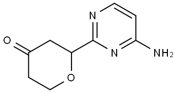 2-(4-aminopyrimidin-2-yl)tetrahydro-4H-pyran-4-one Struktur