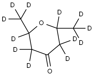 2,6-bis(methyl-d3)tetrahydro-4H-pyran-4-one-2,3,3,5,5,6-d6 Struktur